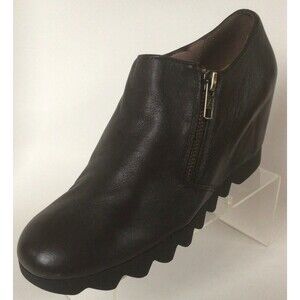 AEROSOLES Aerial Heelrest Hidden Wedge Leather Ankle Bootie, Brown (Size 7 M)